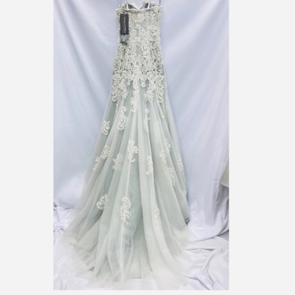 David Tutera Wedding Gown soft baby blue underly - Picture 8 of 15